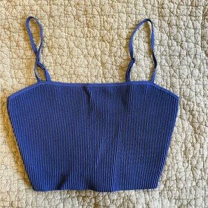 Aritzia Babaton Sculpt Knit Blue Camisole